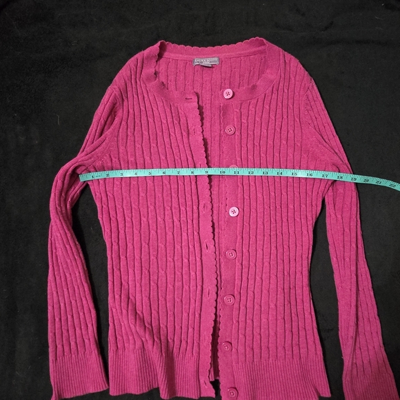 Laura Scott Fuchsia Ribbed Cardigan - Picture 2 of 6